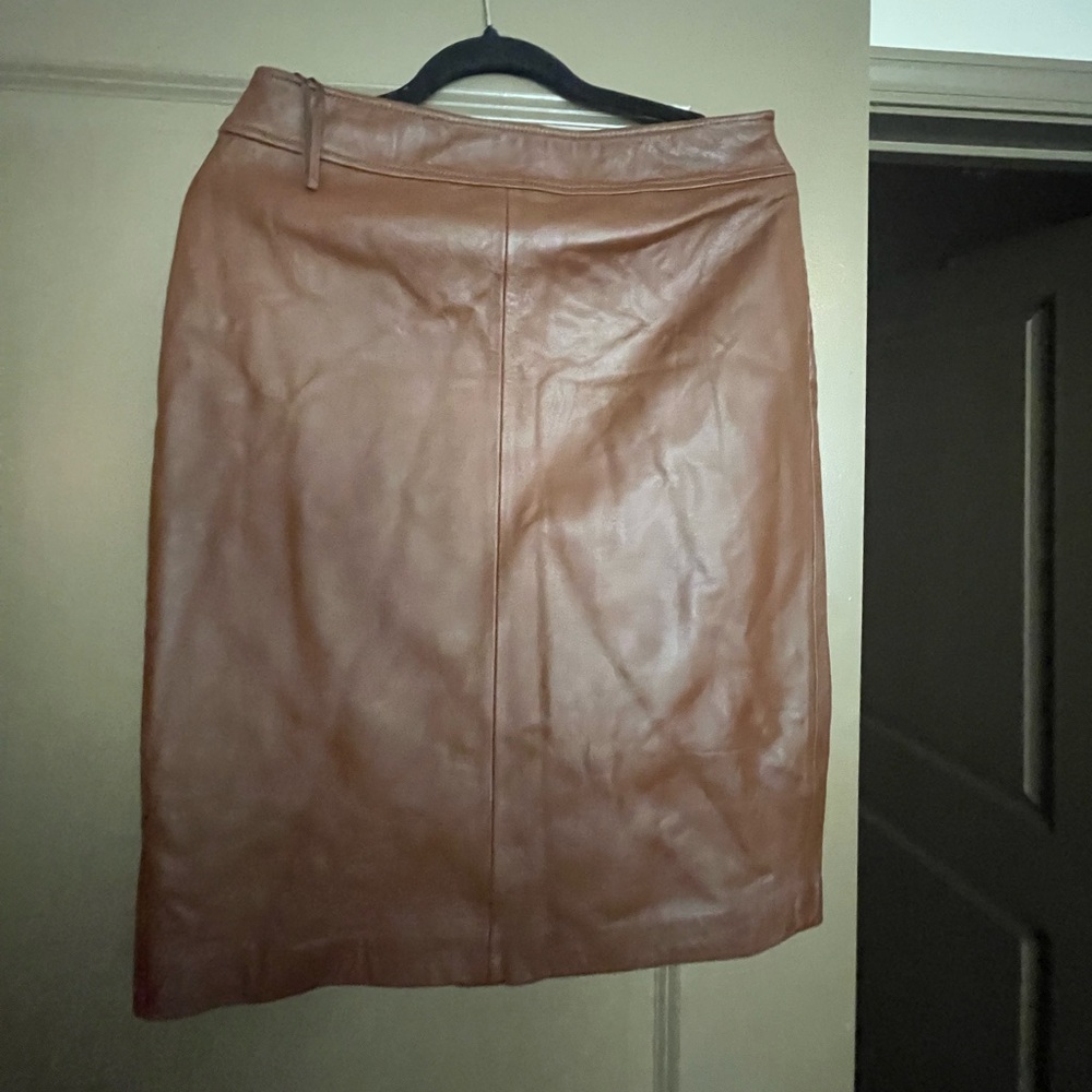 Brown Leather Skirt